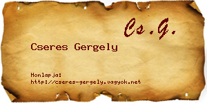 Cseres Gergely névjegykártya